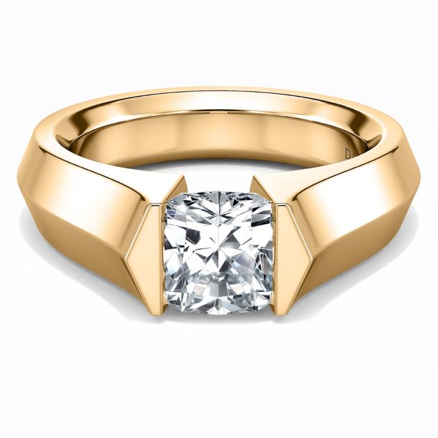 Danhov Tension Engagement Ring in 14k Yellow Gold