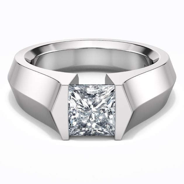 Danhov Tension Engagement Ring in 14k White Gold
