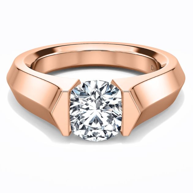 Danhov Tension Engagement Ring in 14k Rose Gold
