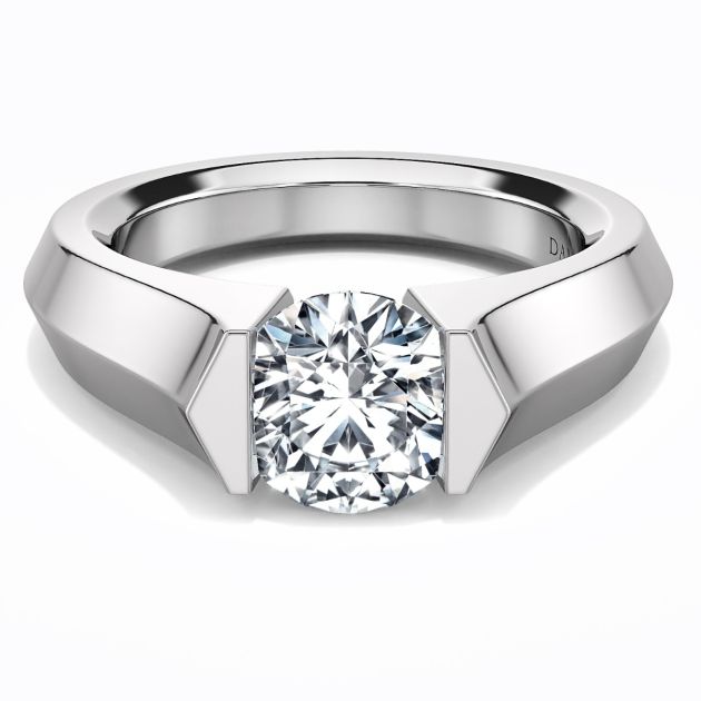 Danhov Tension Engagement Ring in 14k White Gold