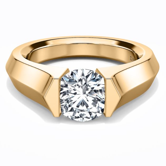 Danhov Tension Engagement Ring in 14k Yellow Gold