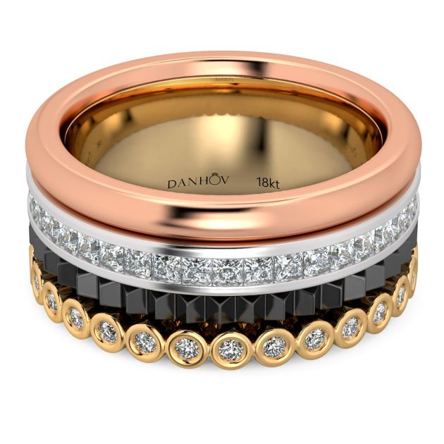 Fashion Band Danhov, Four colors in one band in 14KT