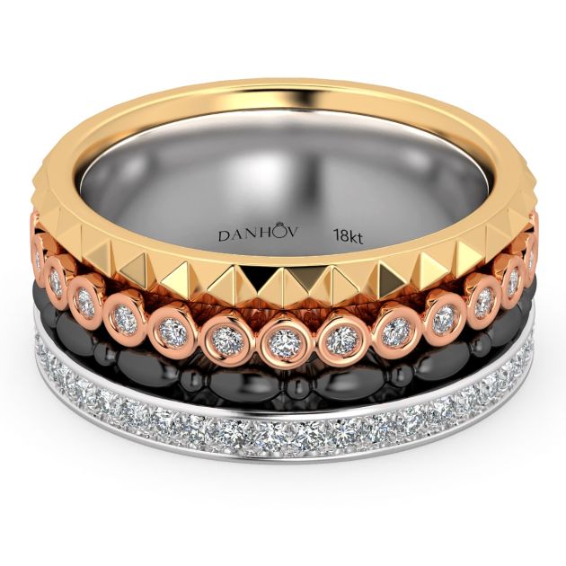 Fashion Band Danhov, Four colors in one band in 14KT