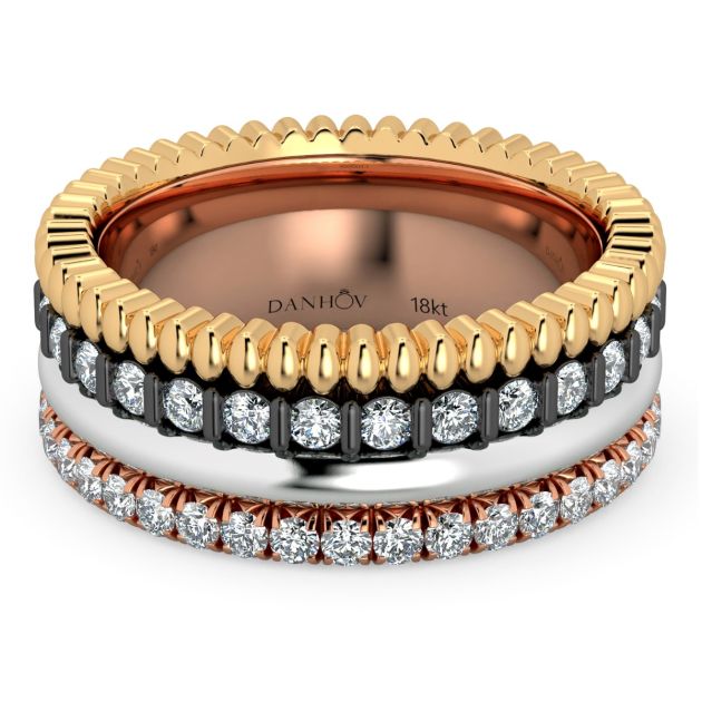 Fashion Band Danhov, Four colors in one band in 14KT