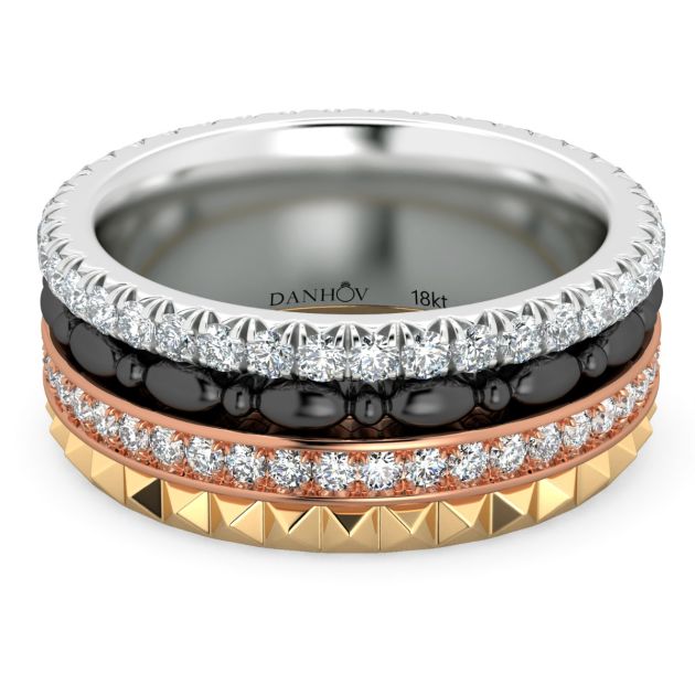 Fashion Band Danhov, Four colors in one band in 14KT