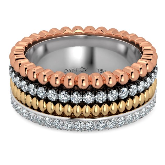 Fashion Band Danhov, Four colors in one band in 14KT
