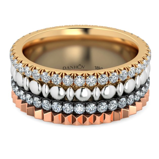 Fashion Band Danhov, Four colors in one band in 18KT
