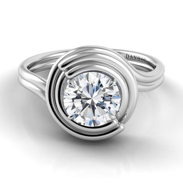 Danhov Abbraccio Engagement Ring in 14k White Gold