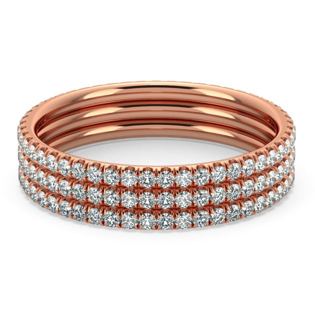 Danhov Abbraccio Triple Shank Wedding Band in 14k Rose Gold