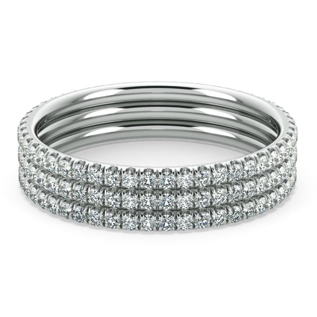 Danhov Abbraccio Triple Shank Wedding Band in Platinum