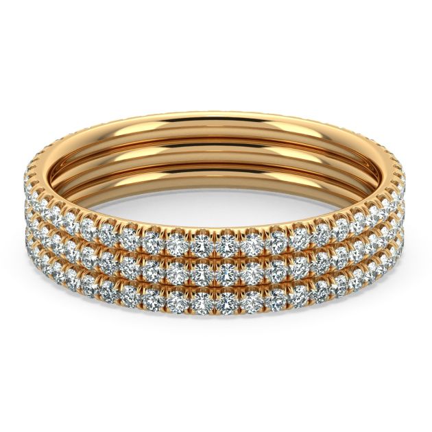 Danhov Abbraccio Triple Shank Wedding Band in 14k Yellow Gold