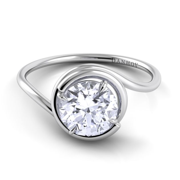 Danhov Abbraccio Swirl Engagement Ring in Platinum