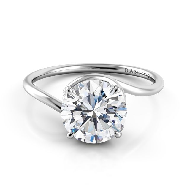 Danhov Abbraccio Swirl Engagement Ring  in Platinum