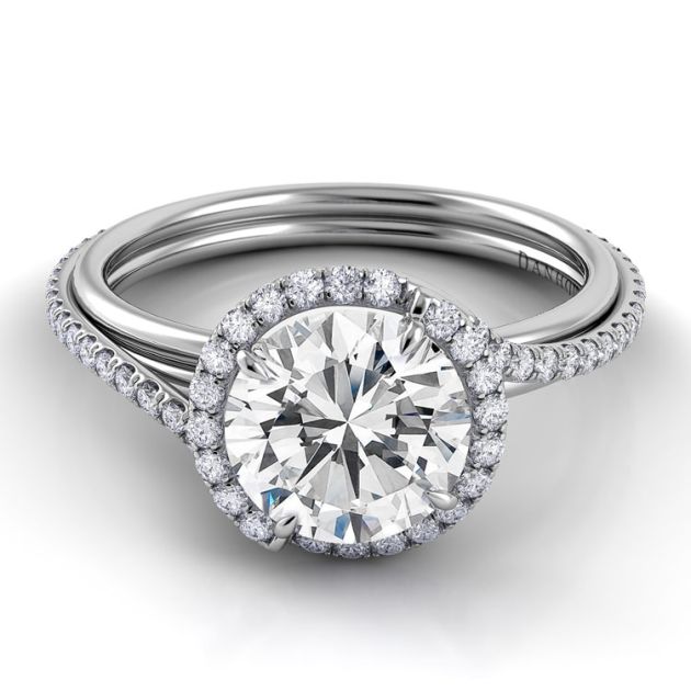 Danhov Abbraccio Swirl Engagement Ring in Platinum