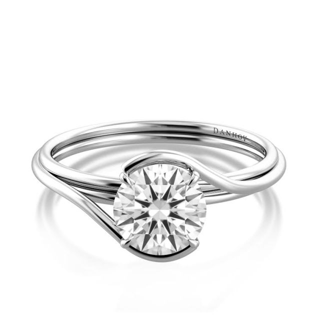 Danhov Abbraccio Handmade Engagement Ring in 14k White Gold