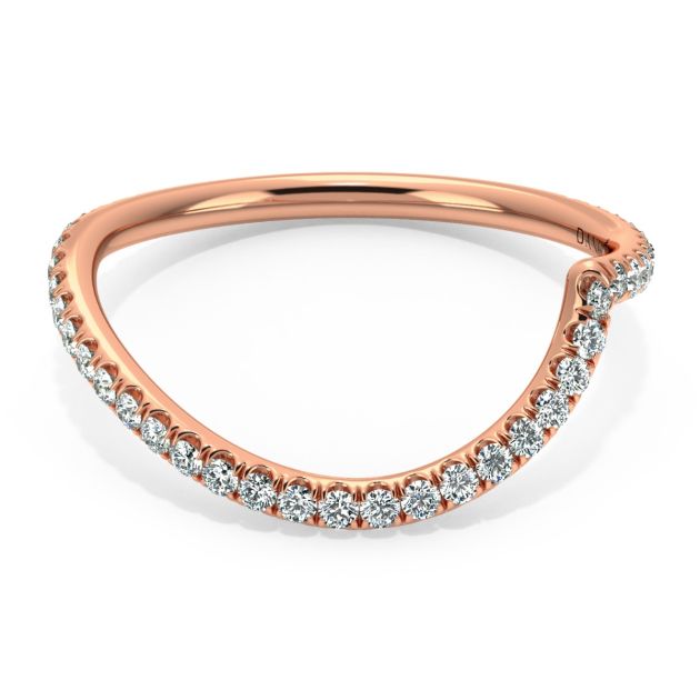 Danhov Abbraccio Curved Diamond Wedding Ring in 14k Rose Gold