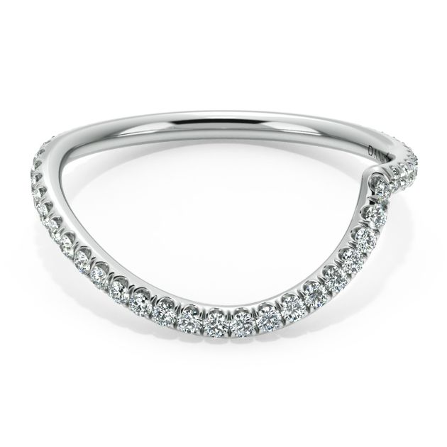 Danhov Abbraccio Curved Diamond Wedding Ring in 18k White Gold