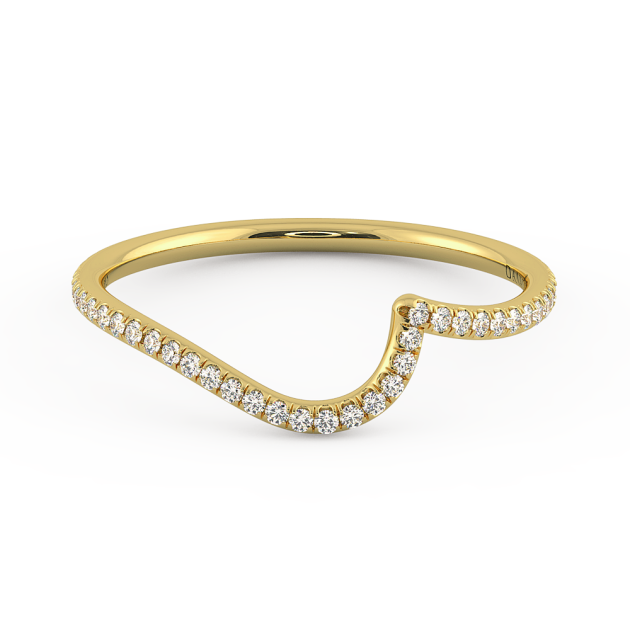 Abbracio Quarter Moon Curved Diamond Wedding Band in 14k Yellow Gold