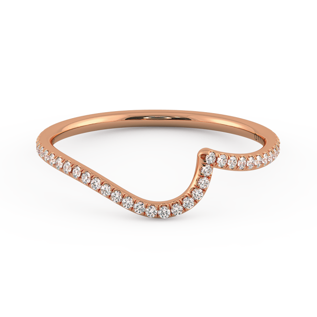 Abbracio Quarter Moon Curved Diamond Wedding Band in 14k Rose Gold