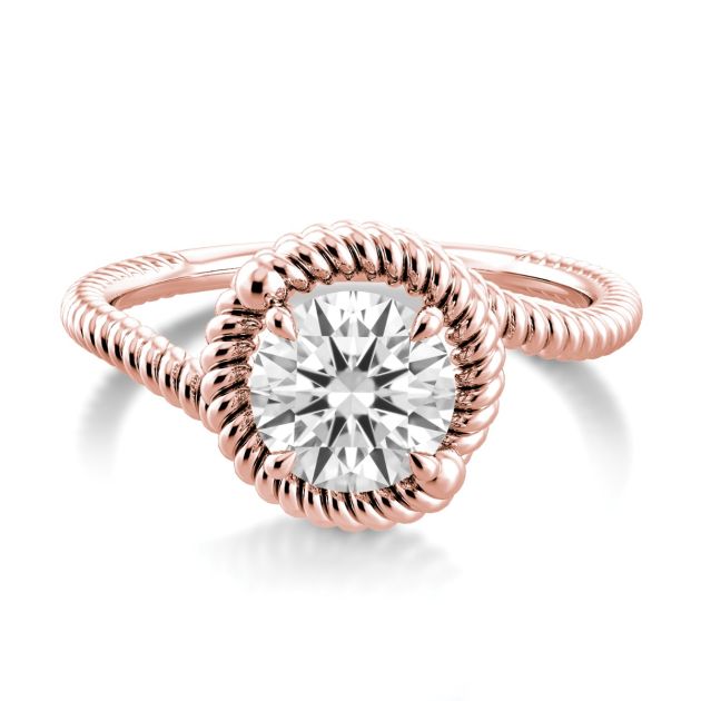 Danhov Abbraccio Twisted Shank Swirl Engagement Ring in 18k Rose Gold