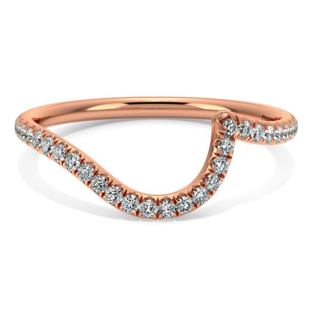 Danhov Abbraccio Half Moon Curved Diamond Band-1 in 14k Rose Gold