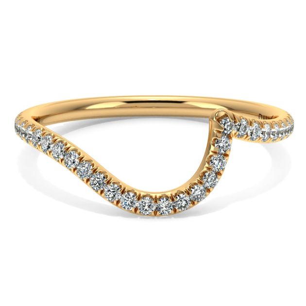 Danhov Abbraccio Half Moon Curved Diamond Band-1 in 14k Yellow Gold