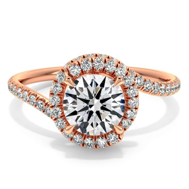 Danhov Abbraccio Swirl Diamond Ring in 14k Rose Gold