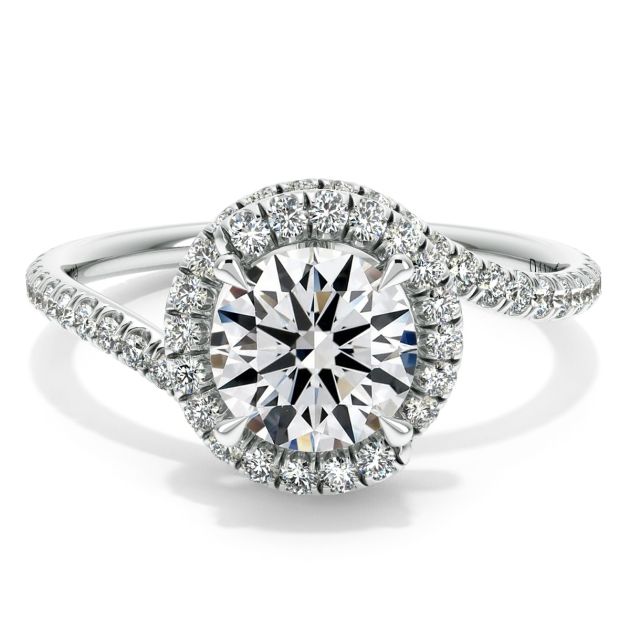 Danhov Abbraccio Swirl Diamond Ring in Platinum