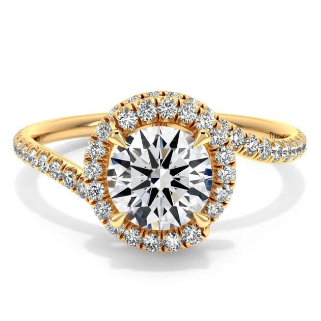 Danhov Abbraccio Swirl Diamond Ring in 18k Yellow Gold