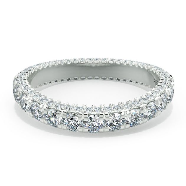 Norme de Danhov Unique Diamond Wedding Band in 14k White Gold