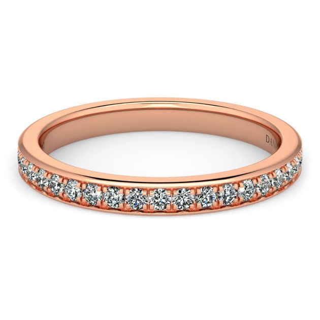 Danhov Classico Handmade Diamond Wedding Band in 18k Rose Gold