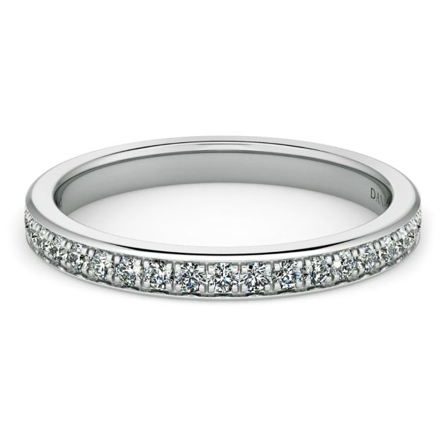 Danhov Classico Handmade Diamond Wedding Band in 14k White Gold