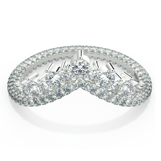 Norme de Danhov Unique Diamond Wedding Band in 14k White Gold