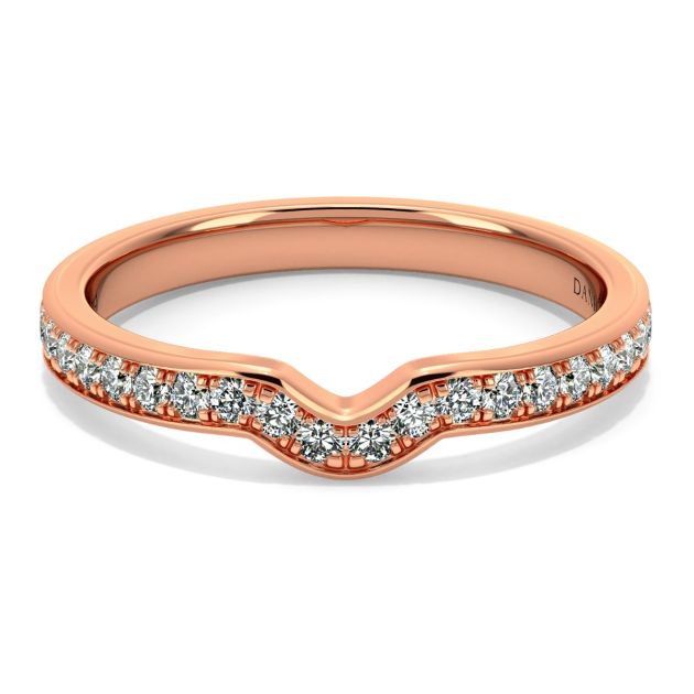 Danhov Classico Handmade Diamond Wedding Band in 18k Rose Gold