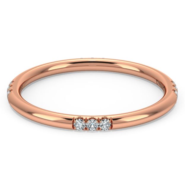 Danhov Classico 12 Round Diamond Wedding Band in 18k Rose Gold