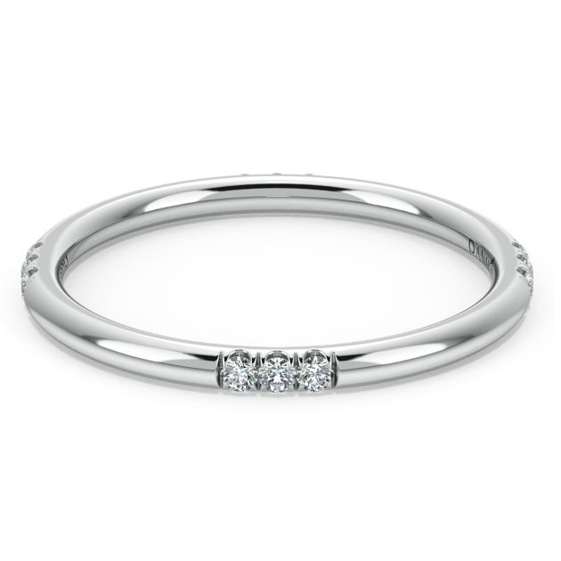 Danhov Classico 12 Round Diamond Wedding Band in 18k White Gold