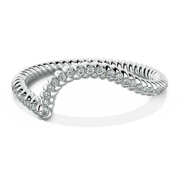 Danhov Abbraccio Braided Diamond Wedding Band in 18k White Gold