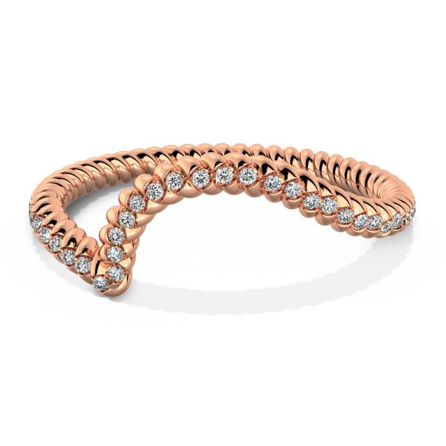 Danhov Abbraccio Braided Diamond Wedding Band in 18k Rose Gold