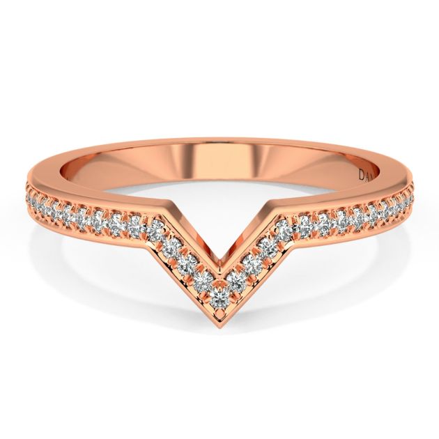 Danhov Classico Diamond Ladies Wedding Ring in 18k Rose Gold