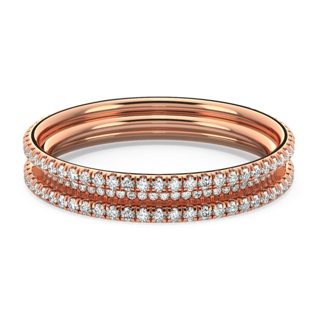 Danhov Per Lei Diamond Wedding Band in 18k Rose Gold