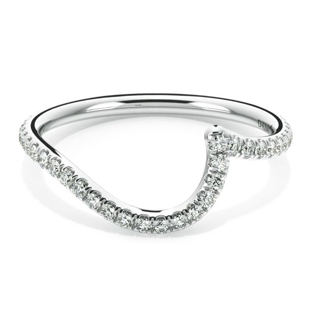 Danhov Abbraccio Curvy Diamond Wedding Band in 18k White Gold