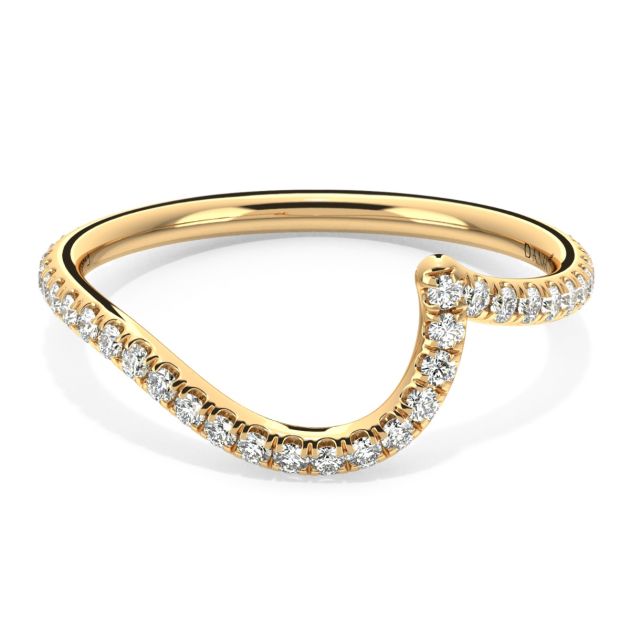 Danhov Abbraccio Curvy Diamond Wedding Band in 18k Yellow Gold