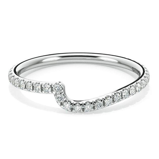 Danhov Eleganza Curved Diamond Wedding Ring in 14k White Gold
