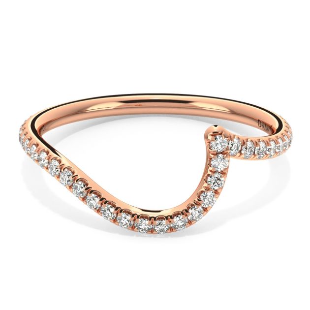 Danhov Abbraccio Curvy Diamond Wedding Band in 14k Rose Gold