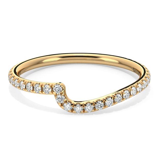 Danhov Eleganza Curved Diamond Wedding Ring in 14k Yellow Gold