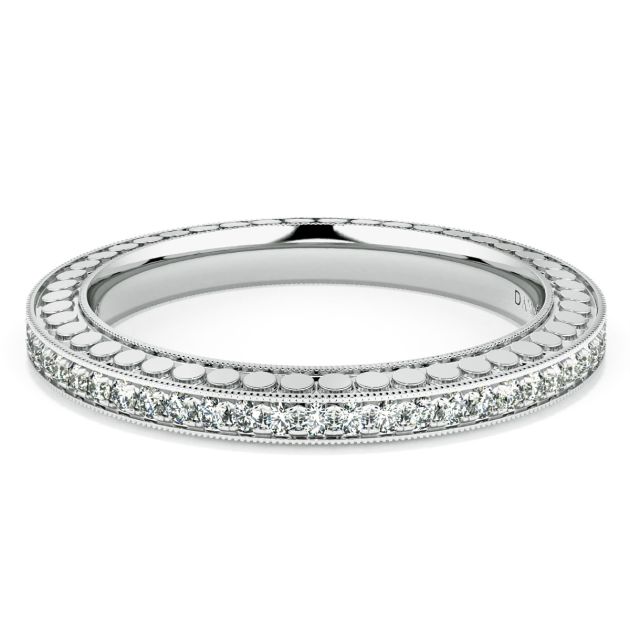 Danhov Tubetto Diamond Wedding Ring in 18k White Gold