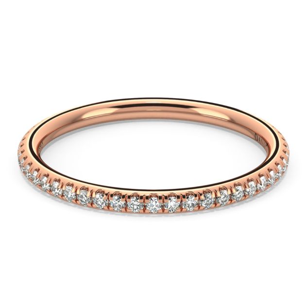 Danhov Solo Filo Elegant Diamond Wedding Band in 18k Rose Gold