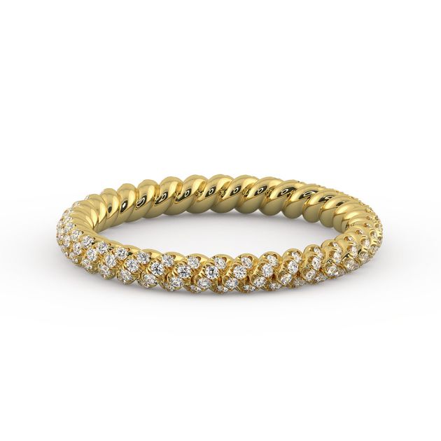 Danhov Eleganza Braided Diamond Wedding Ring in 18k Yellow Gold