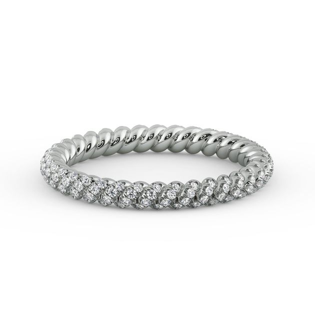Danhov Eleganza Braided Diamond Wedding Ring in 14k White Gold