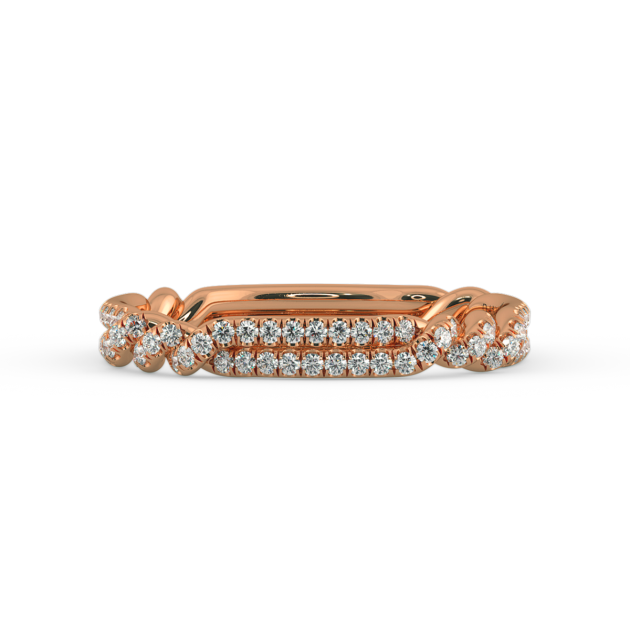 Danhov Eleganza Wedding Band for Women in 18k Rose Gold